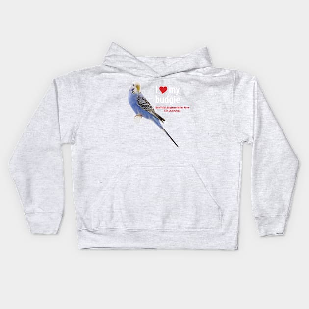 blue budgie Kids Hoodie by Just Winging It Designs